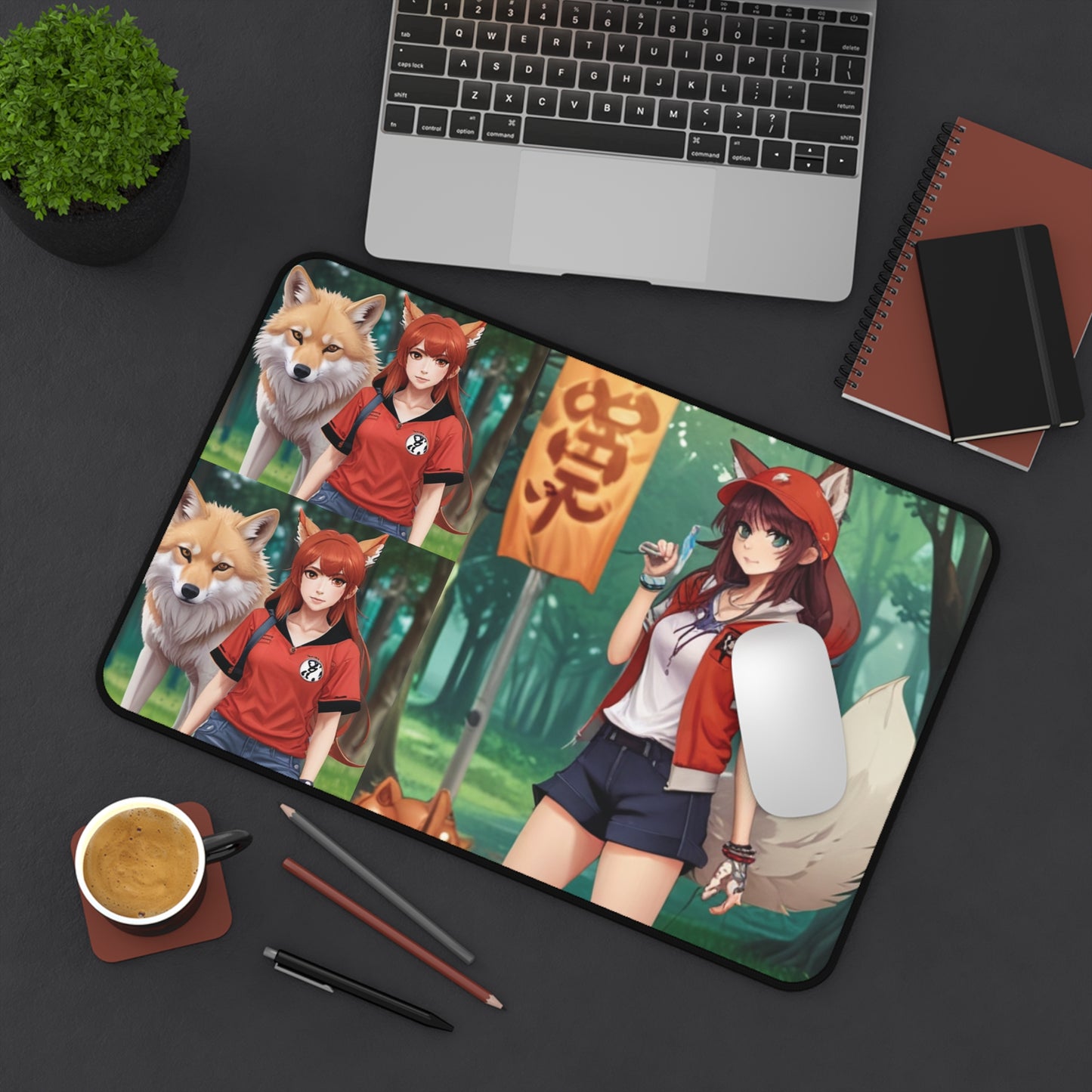 Wolf Girl Desk Mat